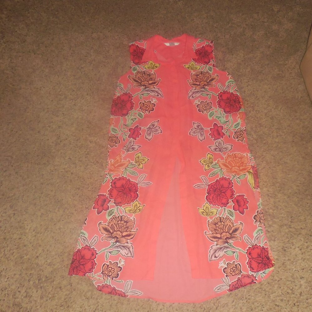 Peter Nygard Long Tunic Sleeveless Blouse 12P 12